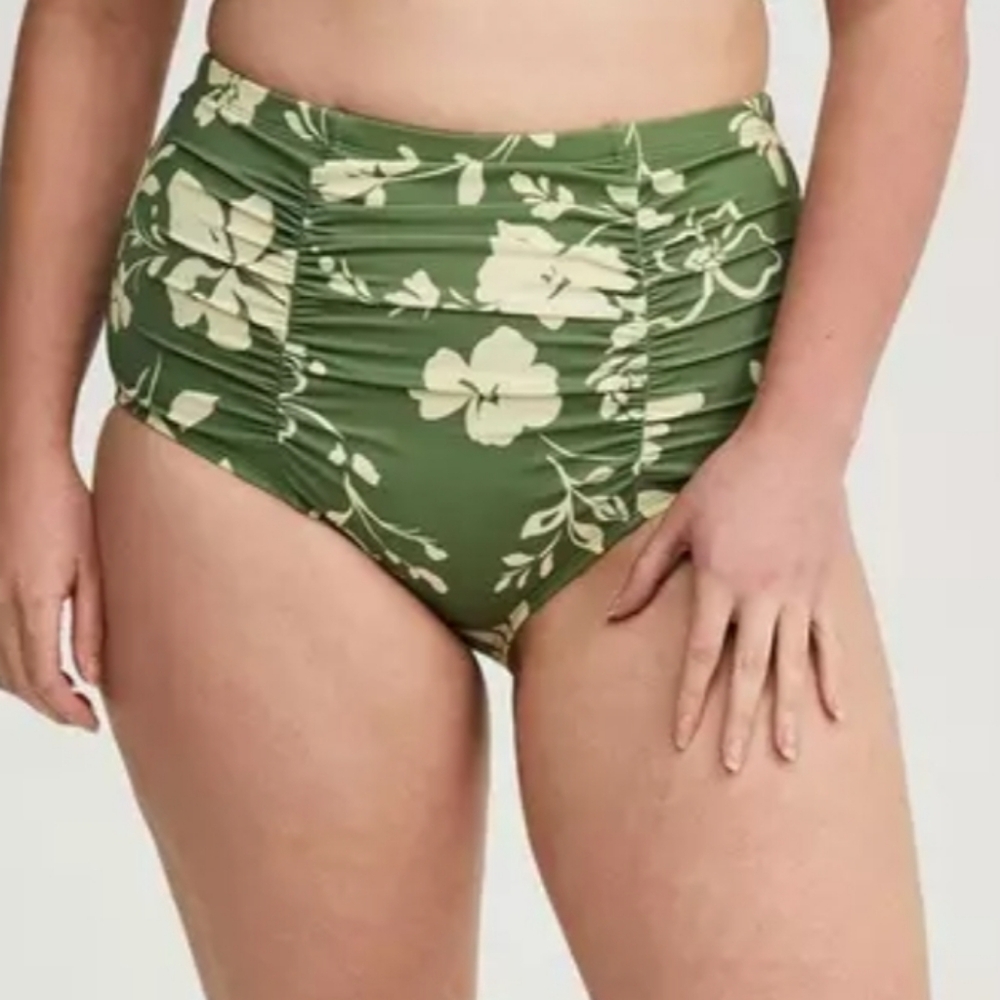 Torrid Green Floral Bikini Bottom